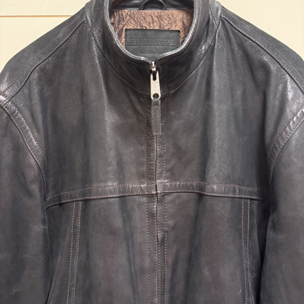 Golden Bear 100% Genuine Leather Jacket Moto Black L